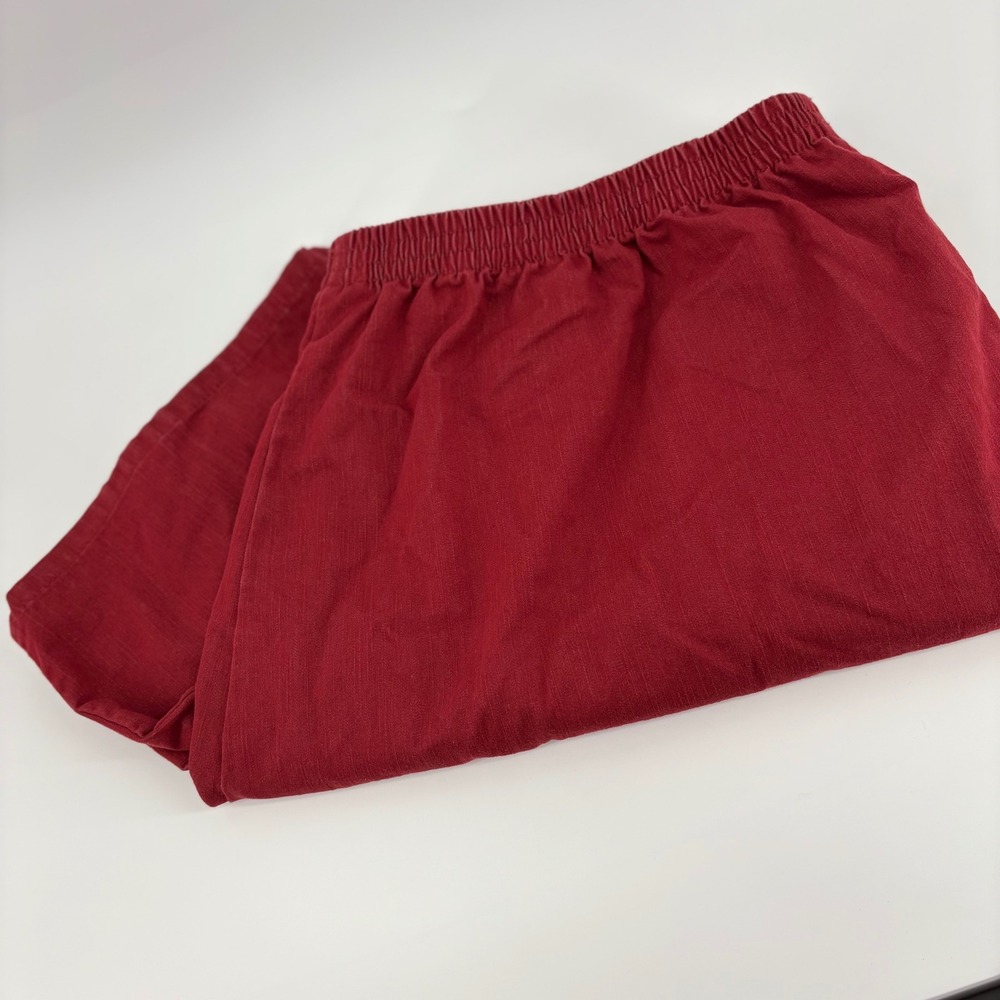 Alfred Dunner Woman 24W Burgundy Red Elastic Waist Straight Leg Pants